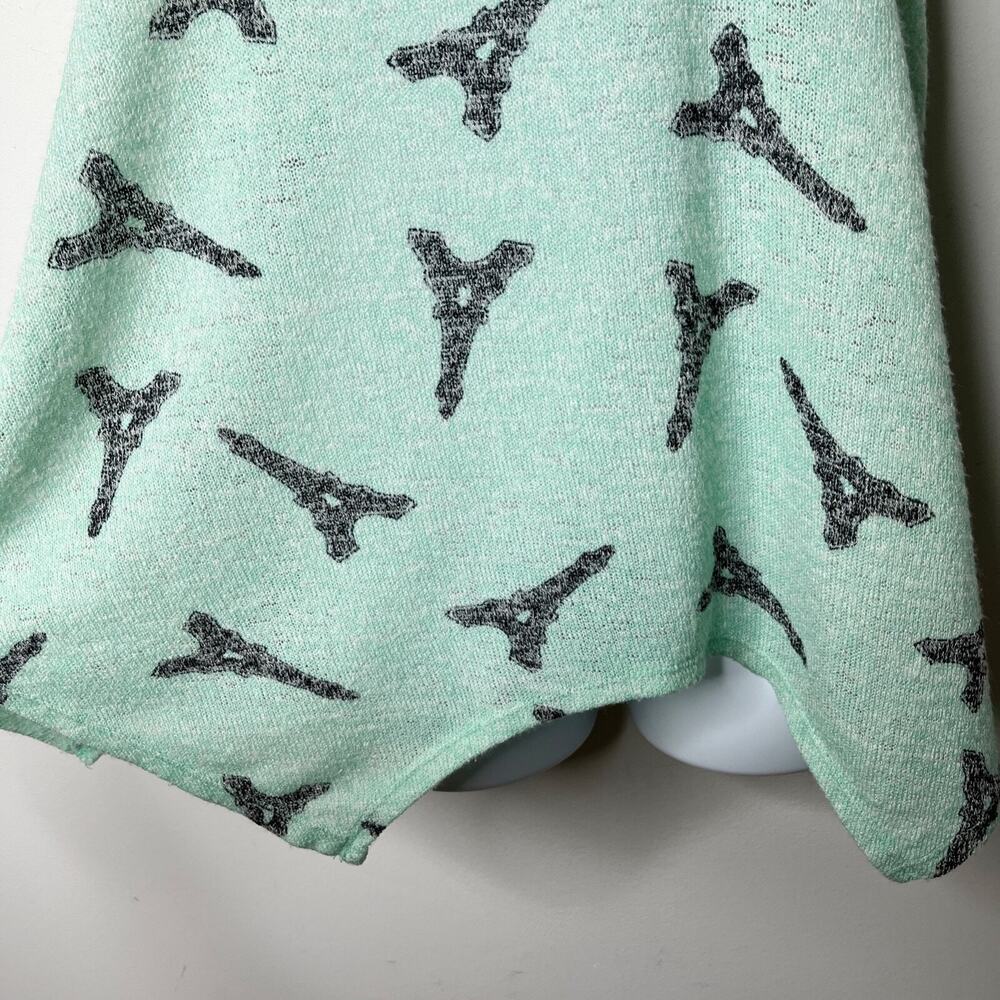 No Boundaries Women Knit Tank Top M Mint Green Eiffel Tower Racerback Asymmetric - Picture 4 of 9